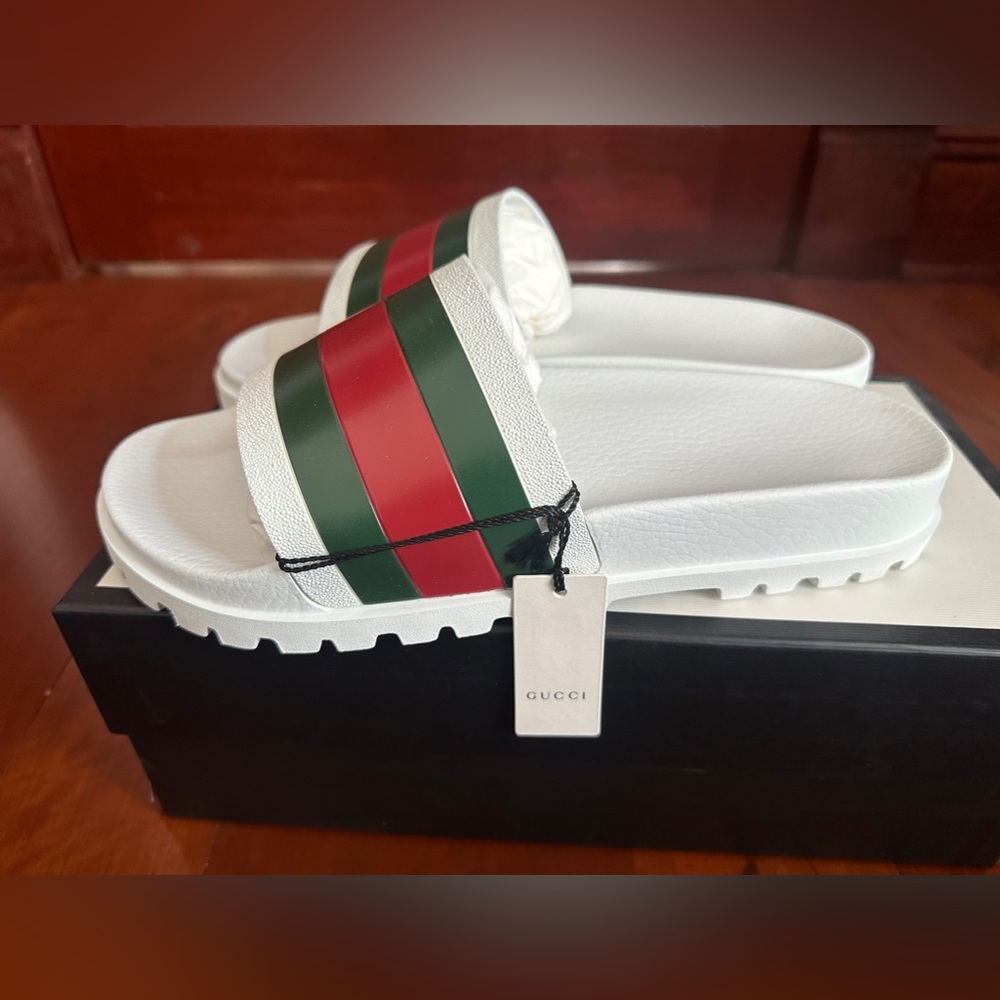 Gucci Men’s Web Slide Sandal